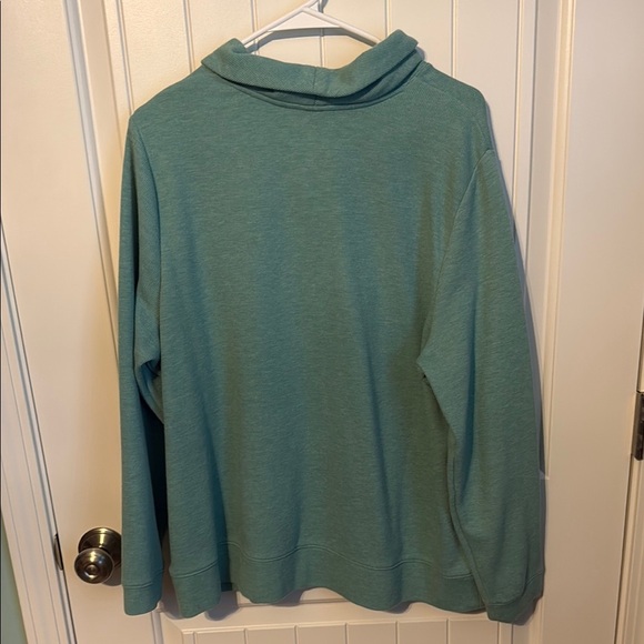 Croft & barrow 1X Teal Pullover Sweater with Button Detail - Picture 6 of 6
